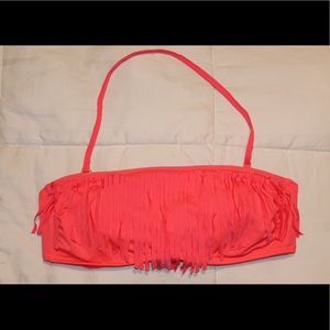 Pink fringe bikini top